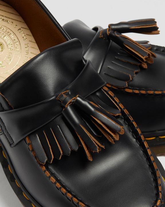 Dr. Martens Adrian Made In England Quilon Leather Tassel Loafers Black - Mens