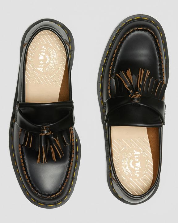 Dr. Martens Adrian Made In England Quilon Leather Tassel Loafers Black - Womens