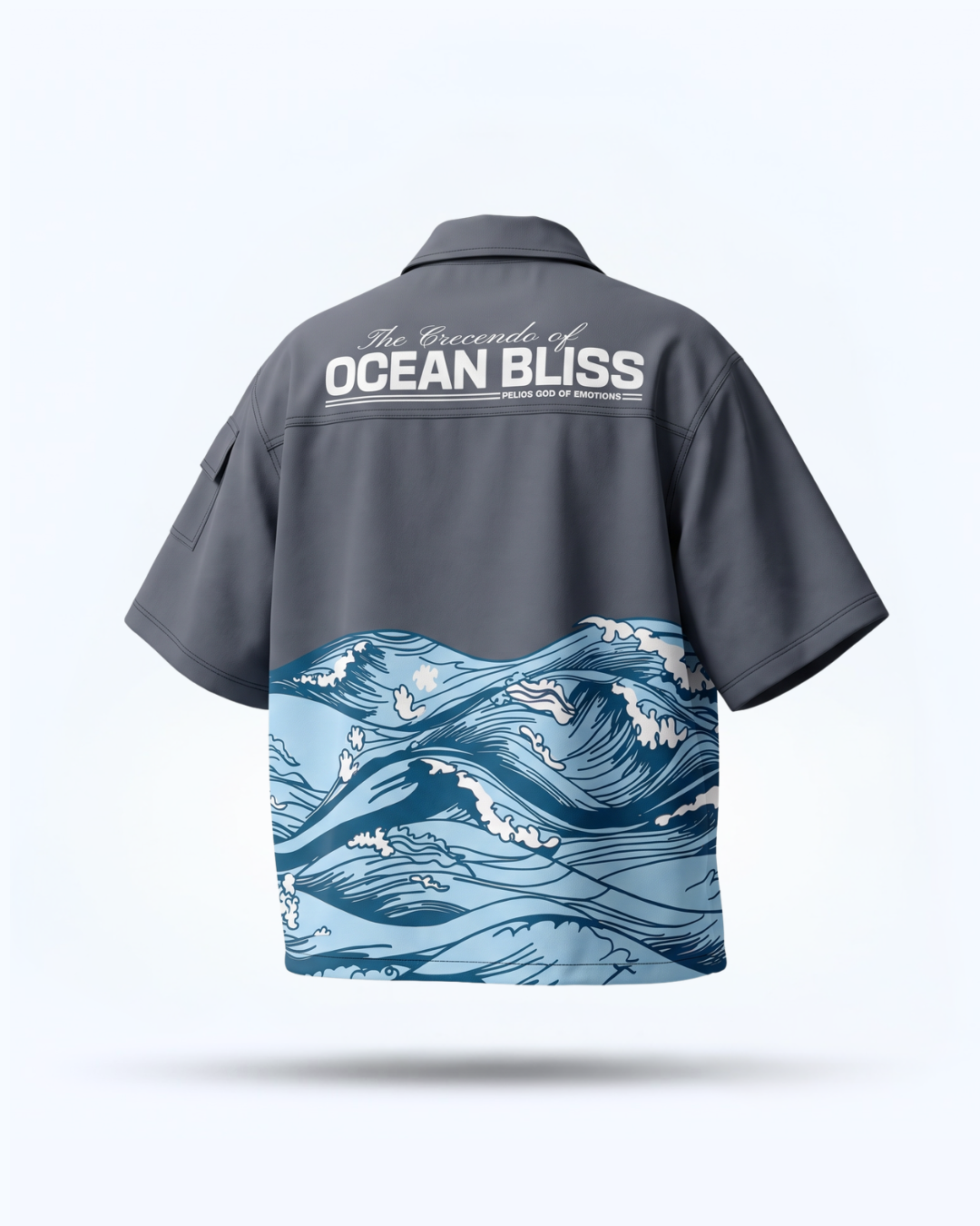 OCEAN BLISS CROPPED BOWLING SHIRT
