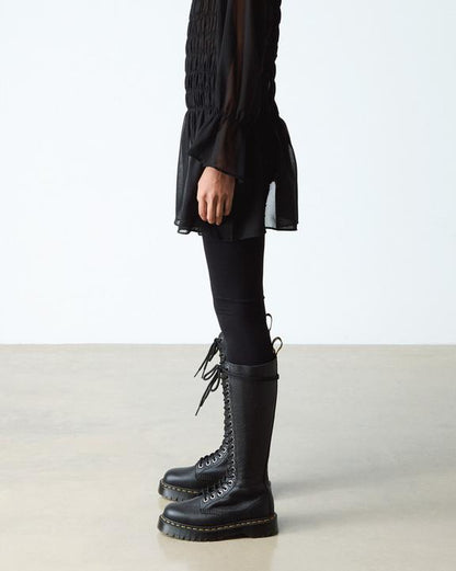 Dr Martens 1B60 Bex Pisa Leather Knee High Boots - Black