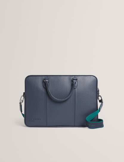 Ted Baker Kaden Navy Pu Leather Branded Webbing Laptop Bag