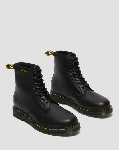 Dr. Martens 1460 Warmwair Leather Lace Up Boots Black - Womens