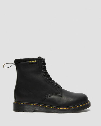 Dr. Martens 1460 Warmwair Leather Lace Up Boots Black - Womens