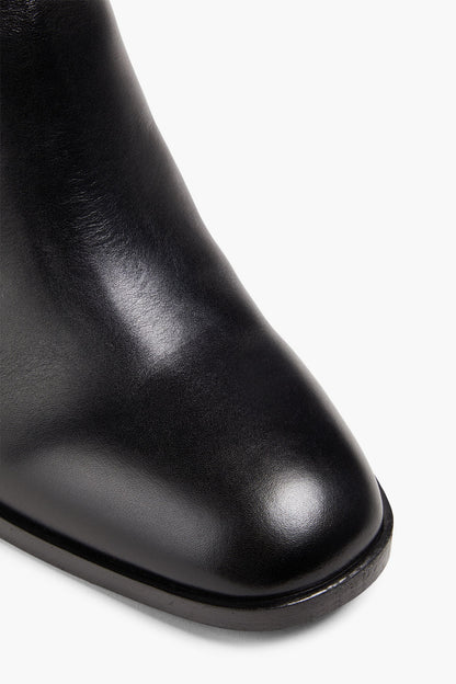Valentino Garavani Vlogo Leather Knee Boots Black Women's