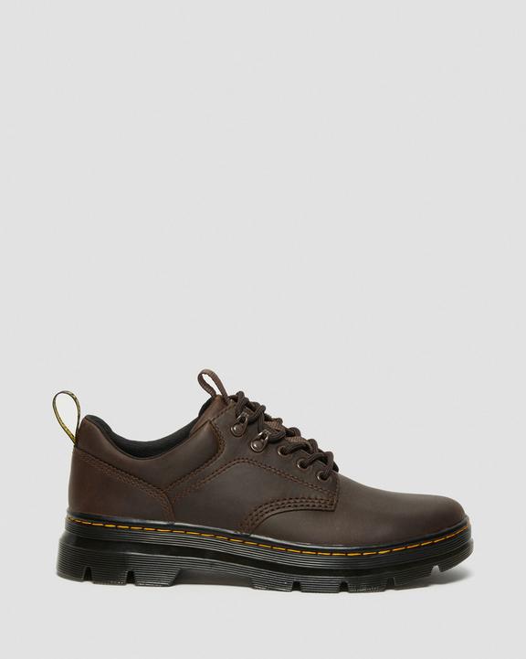 Dr. Martens Reeder Crazy Horse Leather Utility Shoes Dark Brown - Mens