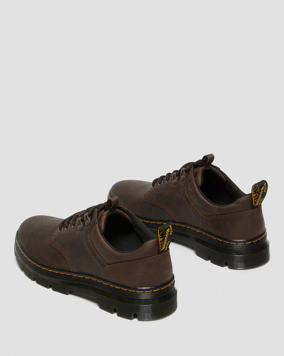 Dr. Martens Reeder Crazy Horse Leather Utility Shoes Dark Brown - Mens