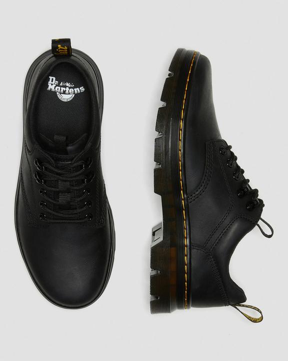 Martens Reeder Wyoming Leather Utility Shoes Black Mens UK