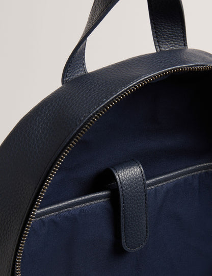 Ted Baker Kaileb Navy Faux Leather Backpack With Webbing Straps