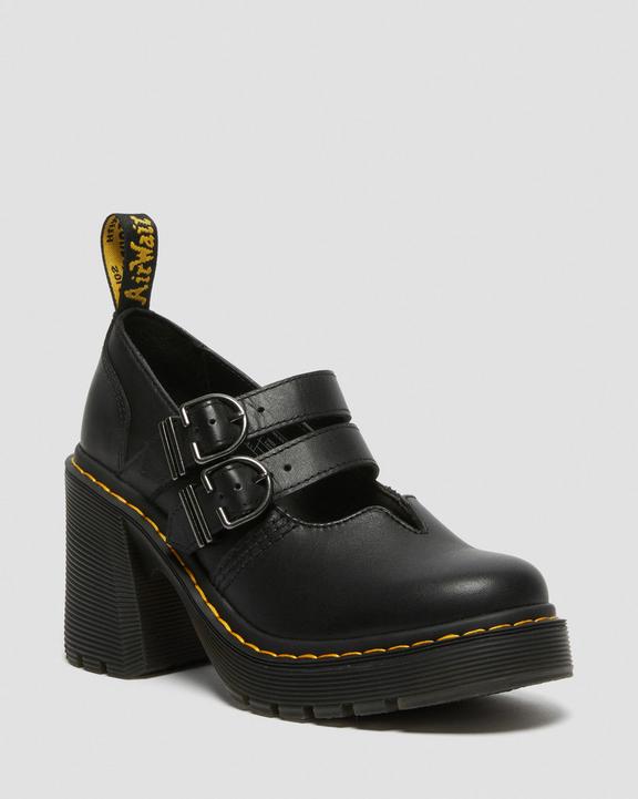 Dr Martens Eviee Sendal Leather Heeled Shoes - Black