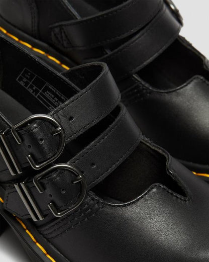 Dr Martens Eviee Sendal Leather Heeled Shoes - Black