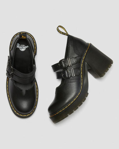 Dr Martens Eviee Sendal Leather Heeled Shoes - Black
