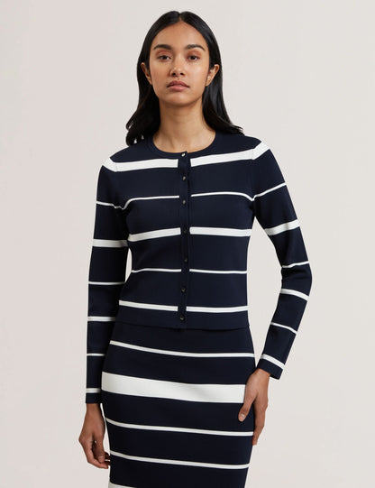 Ted Baker Eloriaa Stripe Fitted Crew Neck Cardigan Women's