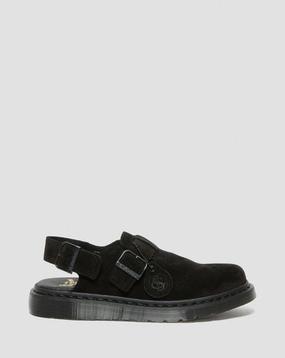 Dr Martens Jorge Made In England Suede Slingback Mules - Black