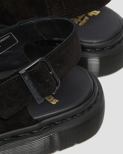 Dr Martens Jorge Made In England Suede Slingback Mules - Black