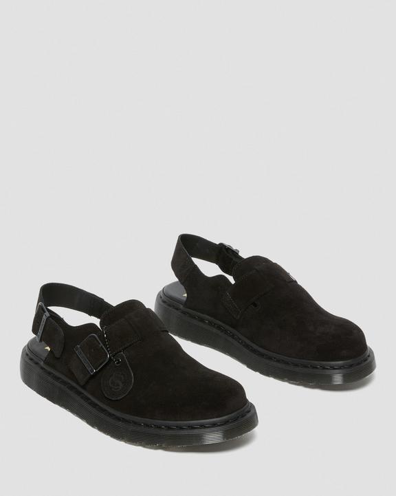 Dr Martens Jorge Made In England Suede Slingback Mules - Black