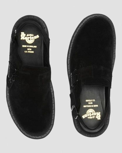 Dr Martens Jorge Made In England Suede Slingback Mules - Black