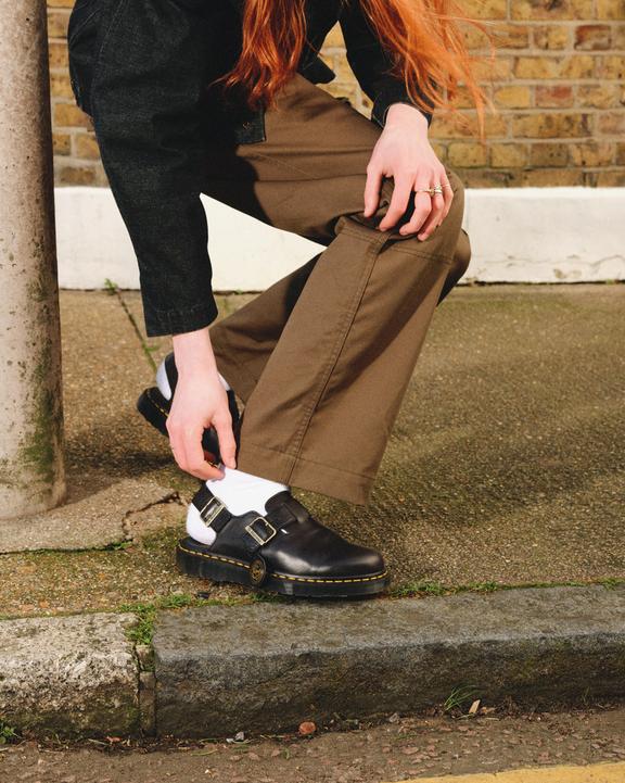 Dr Martens Jorge Made In England Leather Slingback Mules - Black