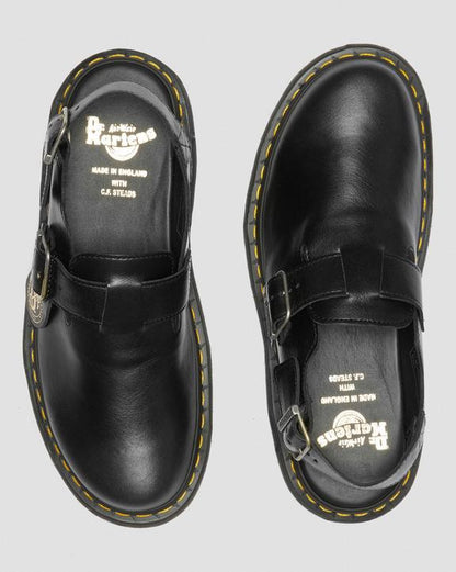 Dr Martens Jorge Made In England Leather Slingback Mules - Black