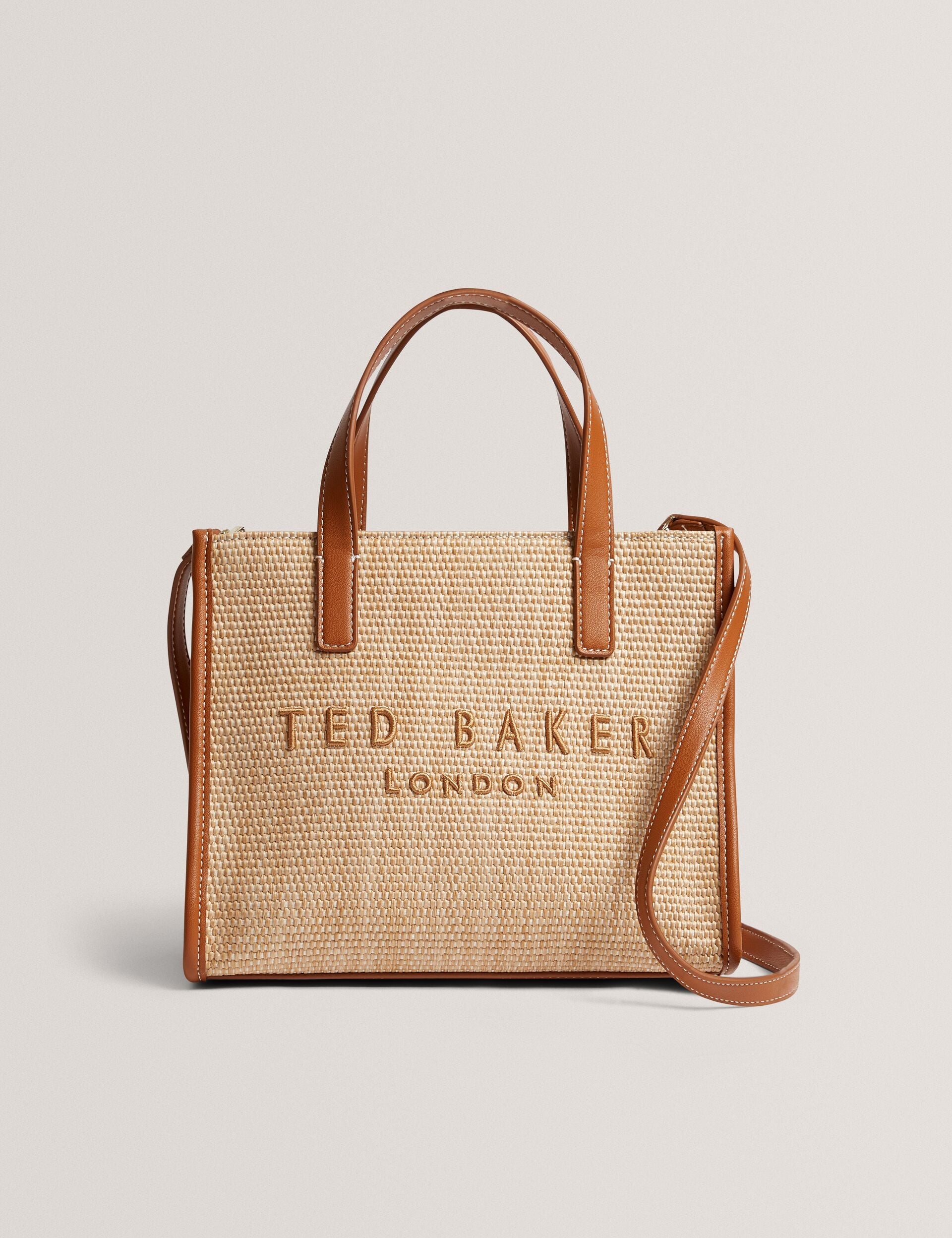Ted Baker Paolina Raffia Pu Trim Small Icon Tote Bag Women's