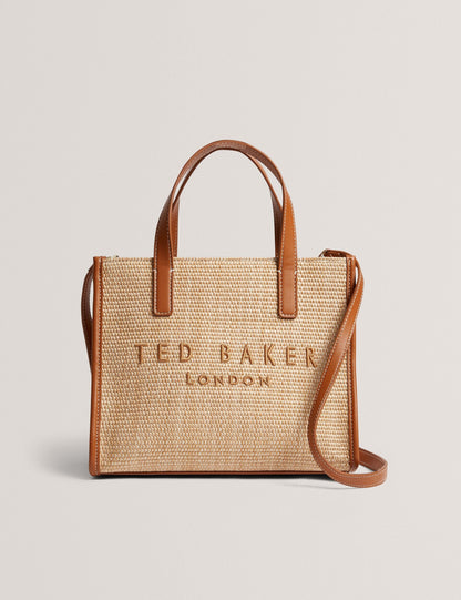 Ted Baker Paolina Raffia Pu Trim Small Icon Tote Bag Women's