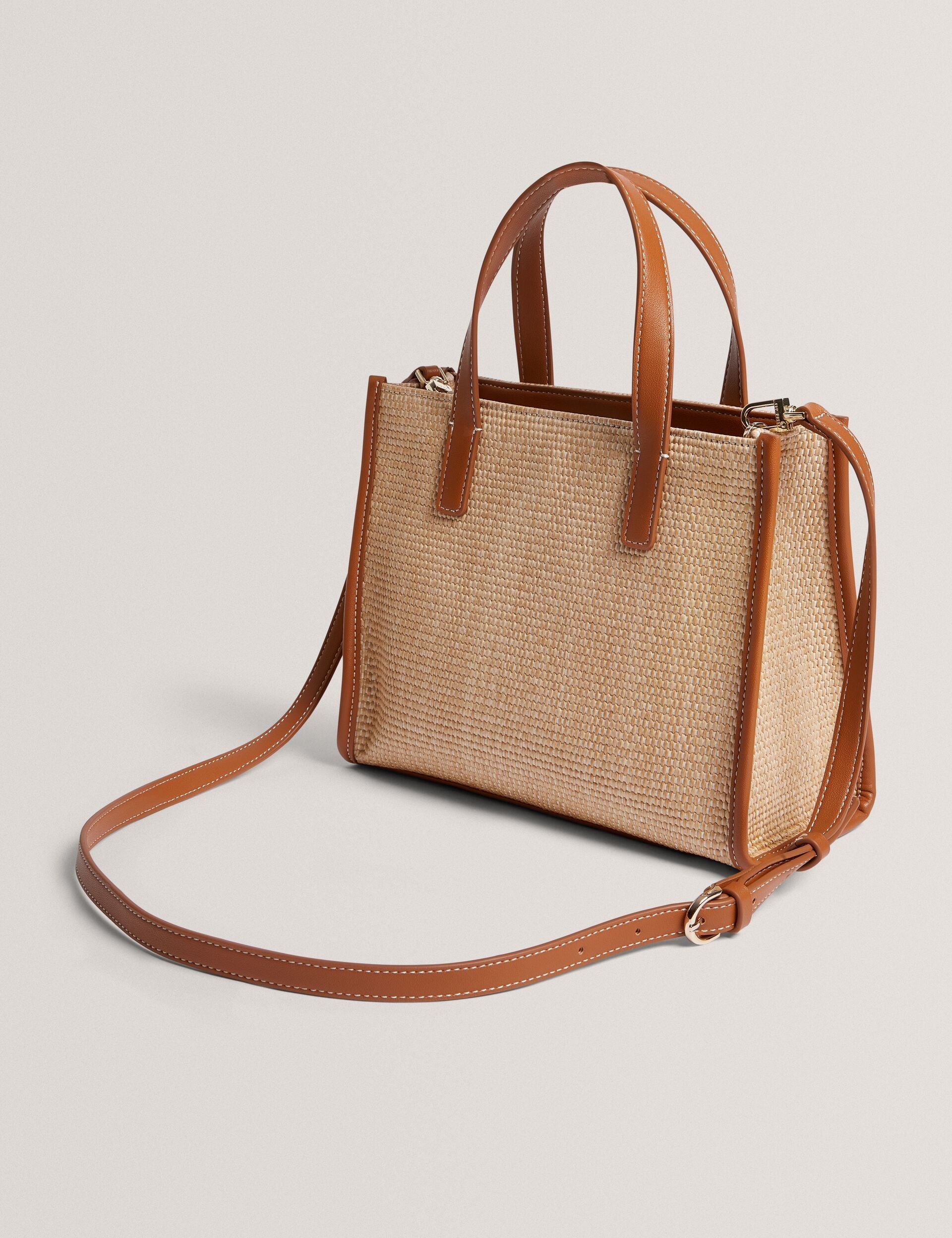 Ted Baker Paolina Raffia Pu Trim Small Icon Tote Bag Women's