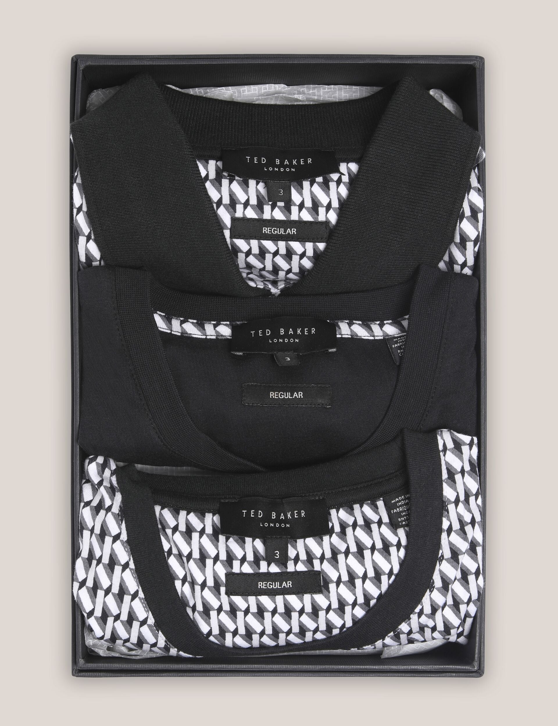 Ted Baker Sangs Geometric Jersey Top Gift Set In Black