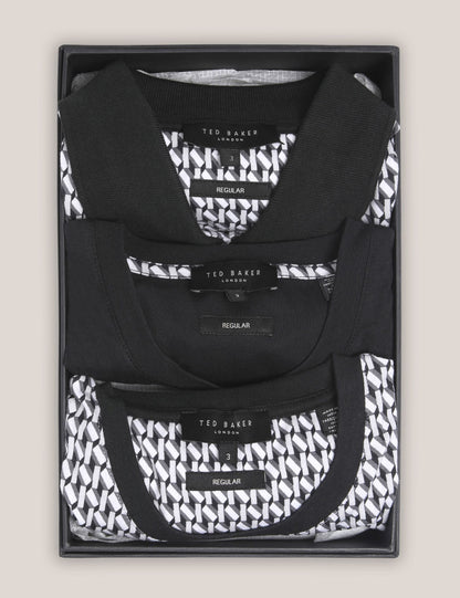 Ted Baker Sangs Geometric Jersey Top Gift Set In Black
