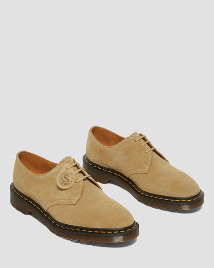 Dr Martens Made In England Buck Suede Oxford Shoes - Beige