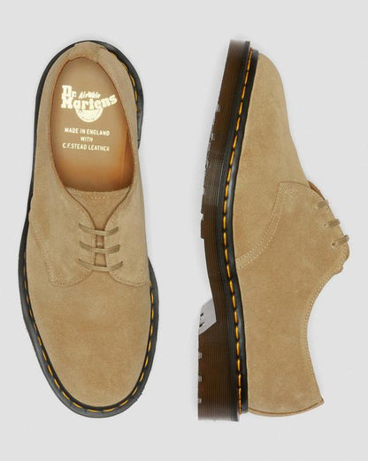 Dr Martens Made In England Buck Suede Oxford Shoes - Beige