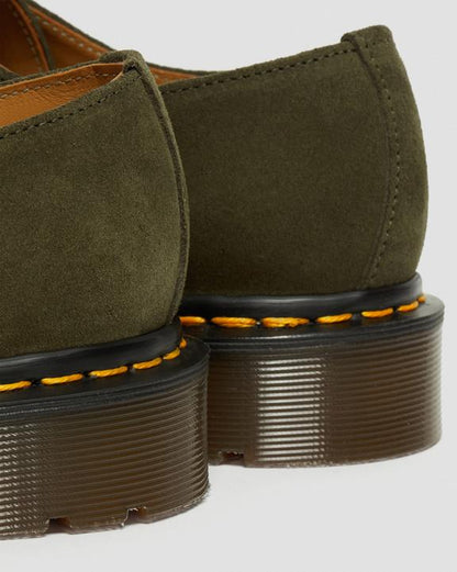 Dr Martens Made In England Buck Suede Oxford Shoes - Green
