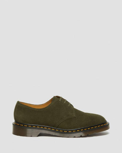 Dr Martens Made In England Buck Suede Oxford Shoes - Green