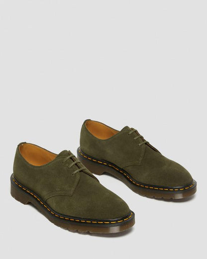 Dr Martens Made In England Buck Suede Oxford Shoes - Green