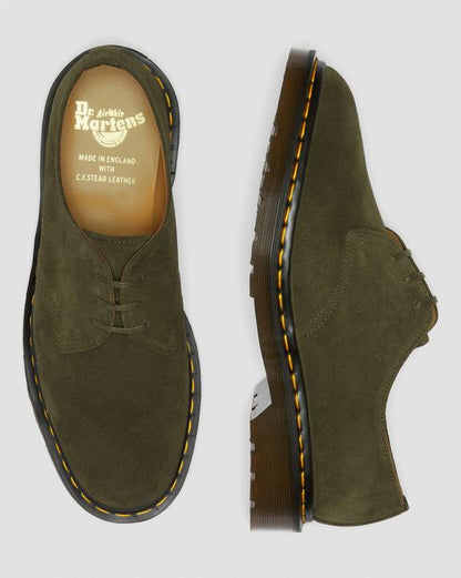 Dr Martens Made In England Buck Suede Oxford Shoes - Green
