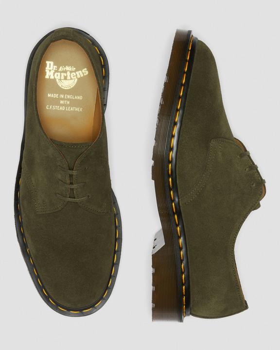 Dr Martens Made In England Buck Suede Oxford Shoes - Green