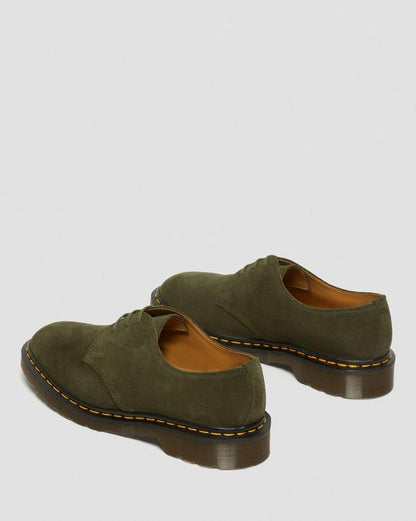 Dr Martens Made In England Buck Suede Oxford Shoes - Green