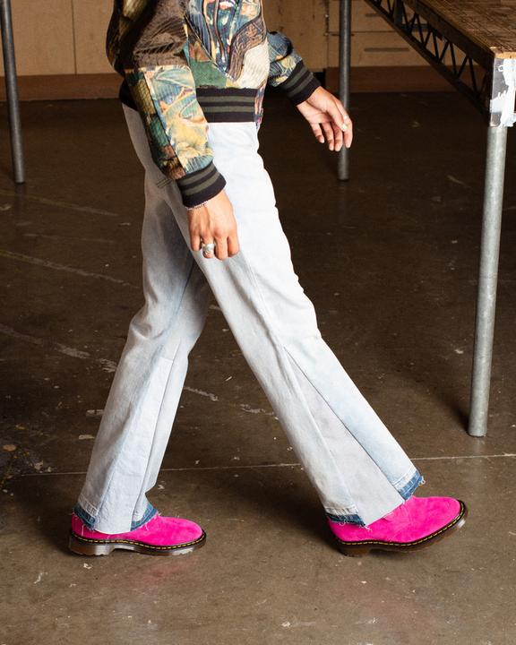 Dr Martens Made In England Buck Suede Oxford Shoes - Pink