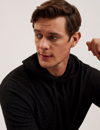 Ted Baker Loular Textured T Knit Wool Blend Hoodie