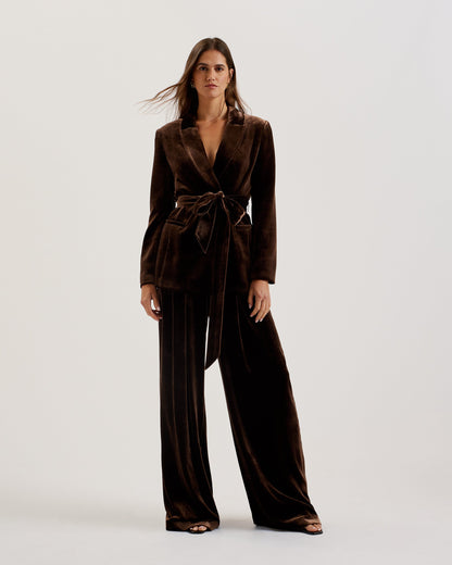 Ted Baker Momiji Velvet Tie Waist Single Breasted Blazer Women's