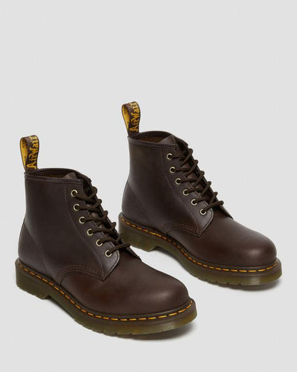 Dr. Martens 101 Crazy Horse Leather Ankle Boots Dark Brown - Mens