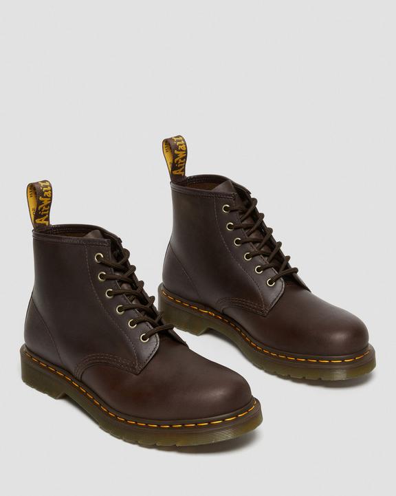 Dr. Martens 101 Crazy Horse Leather Ankle Boots Dark Brown - Mens