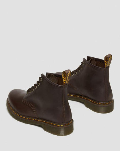 Dr. Martens 101 Crazy Horse Leather Ankle Boots Dark Brown - Mens