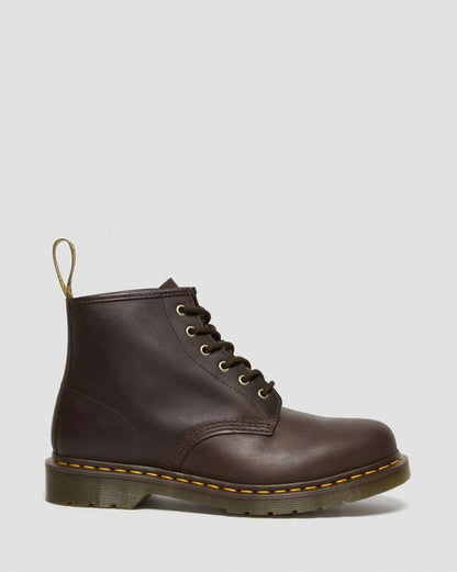 Dr. Martens 101 Crazy Horse Leather Ankle Boots Dark Brown - Mens