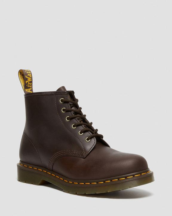 Dr. Martens 101 Crazy Horse Leather Ankle Boots Dark Brown - Womens