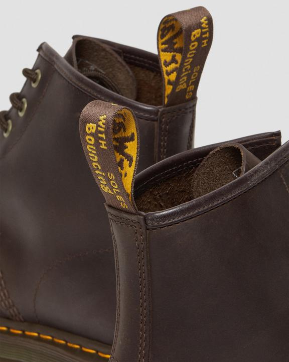 Dr. Martens 101 Crazy Horse Leather Ankle Boots Dark Brown - Mens