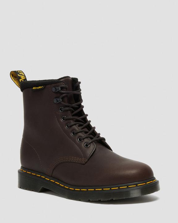 Dr. Martens 1460 Warmwair Leather Lace Up Boots Dark Brown - Womens