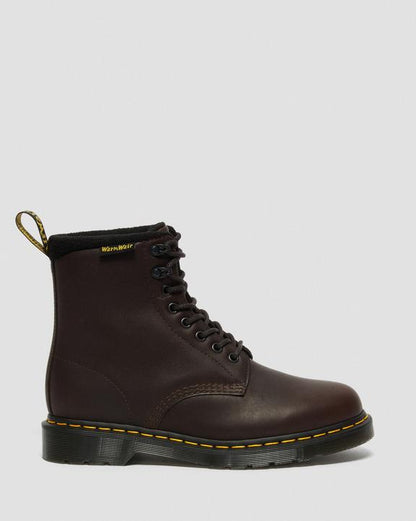 Dr. Martens 1460 Warmwair Leather Lace Up Boots Dark Brown - Mens