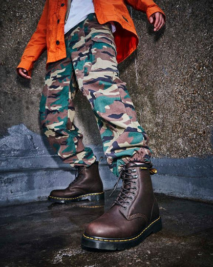 Dr. Martens 1460 Warmwair Leather Lace Up Boots Dark Brown - Mens