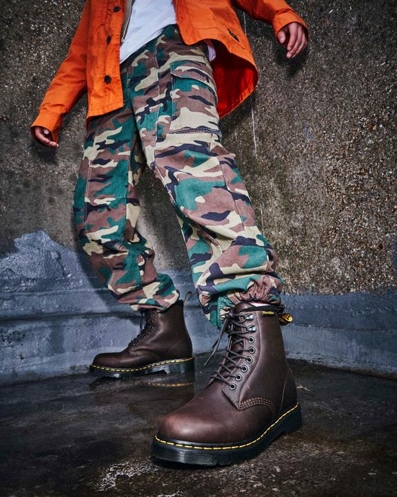 Dr. Martens 1460 Warmwair Leather Lace Up Boots Dark Brown - Mens