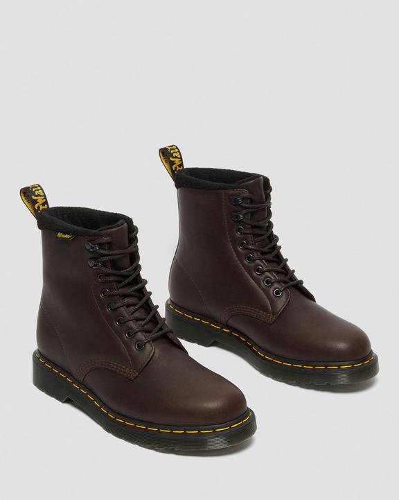 Dr. Martens 1460 Warmwair Leather Lace Up Boots Dark Brown - Mens