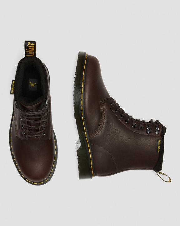 Dr. Martens 1460 Warmwair Leather Lace Up Boots Dark Brown - Womens